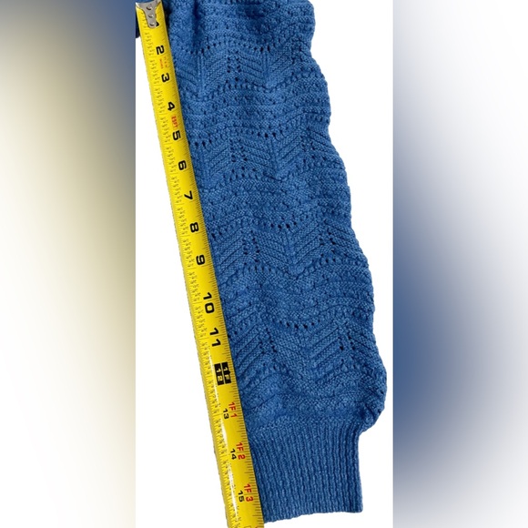 Christian Siriano New York Blue Knit Sweater Women’s S Textured Sleeve Pullover - Picture 9 of 9